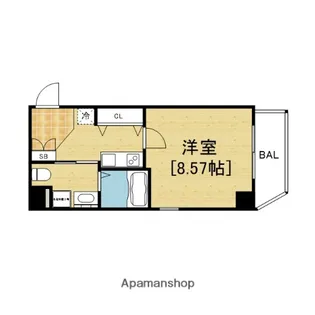 インベスト本町WEST【3階】の間取り