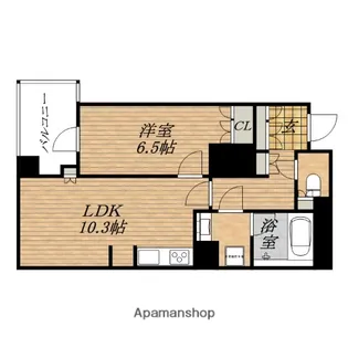 淀屋橋アップルタワーレジデンス【25階】の間取り