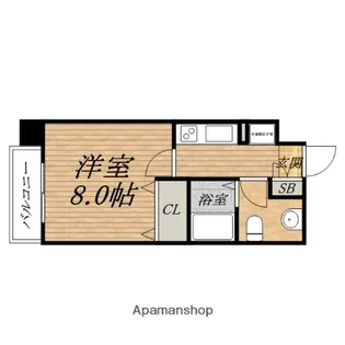 ディオレクレスト東心斎橋【7階】の間取り