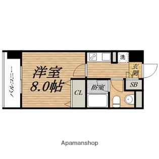 ディオレクレスト東心斎橋【7階】の間取り