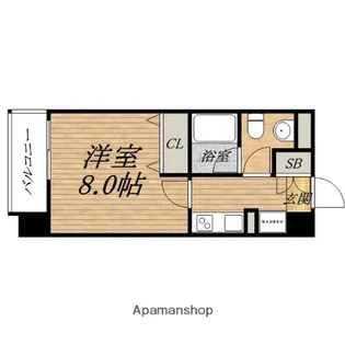 ディオレクレスト東心斎橋【8階】の間取り