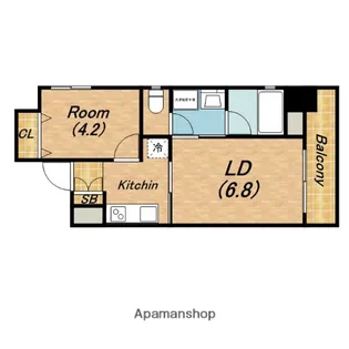 アモーレ本町ウエスト【10階】の間取り