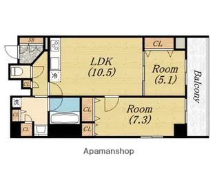 BRAVI南堀江【15階】の間取り