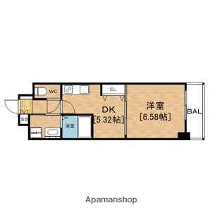 フロンティアタワー九条Ⅱ(旧CITY SPIRE九条Ⅱ)【6階】の間取り