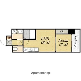 フロンティアタワー九条Ⅱ(旧CITY SPIRE九条Ⅱ)【7階】の間取り