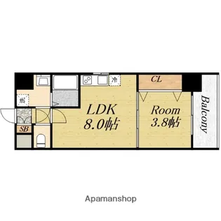フロンティアタワー九条Ⅱ【4階】の間取り