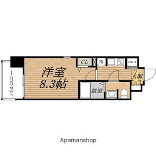 スワンズシティ心斎橋アネーロ【7階】の間取り