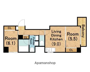 インテリジェンス御堂【8階】の間取り