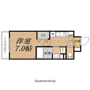 レジュールアッシュ上町台【3階】の間取り