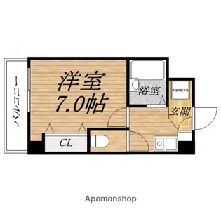 モンテ・アズーロ北浜【3階】の間取り