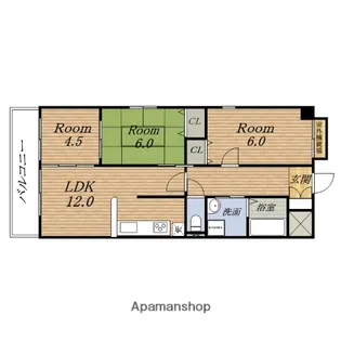 コーシン本町橋【9階】の間取り