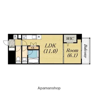 南堀江アパートメントシエロ【8階】の間取り
