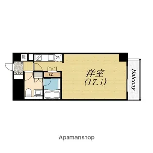 南堀江アパートメントシエロ【7階】の間取り
