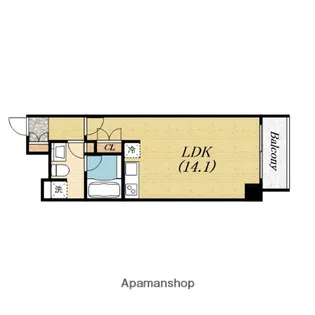 南堀江アパートメントシエロ【6階】の間取り