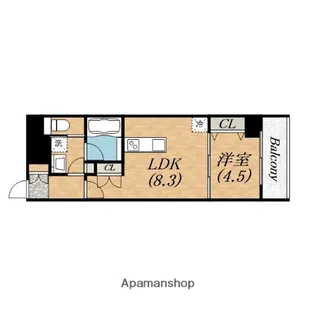 南堀江アパートメントシエロ【8階】の間取り