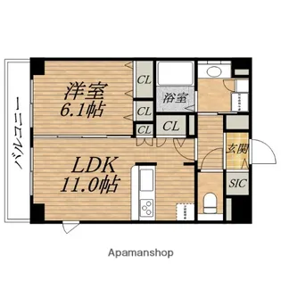 プレサンス堺筋本町フィリア【11階】の間取り