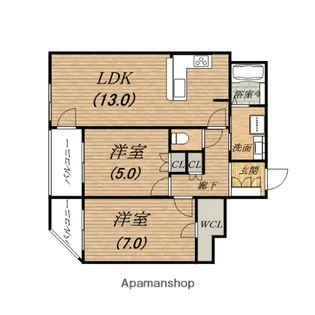 シティハウス大手前【13階】の間取り