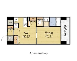 リーガルあみだ池新町【2階】の間取り