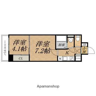 SERENITE本町エコート【4階】の間取り