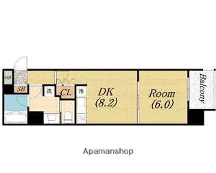 リーガル北堀江【6階】の間取り