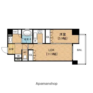 リーガル北堀江【13階】の間取り