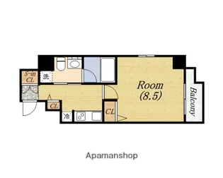 クオーレ靭公園【4階】の間取り