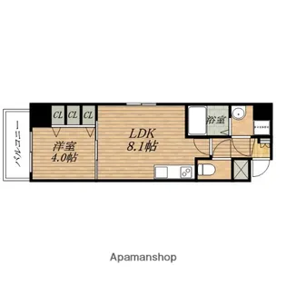 北浜プライマリーワン【7階】の間取り