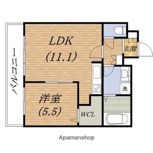 北浜プライマリーワン【11階】の間取り