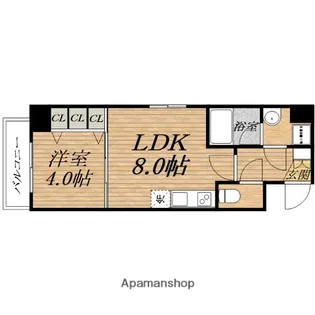 北浜プライマリーワン【6階】の間取り