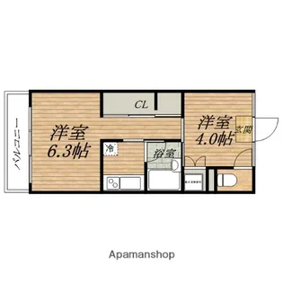 KDXレジデンス本町橋【4階】の間取り