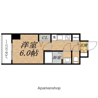 プレサンス北浜ラ・フェスタ【6階】の間取り