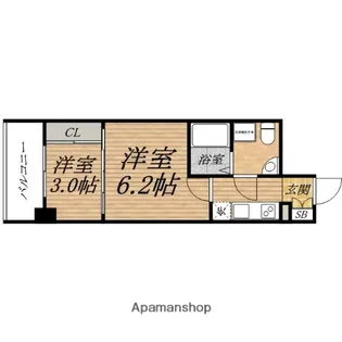 ラシュレエグゼ本町【11階】の間取り