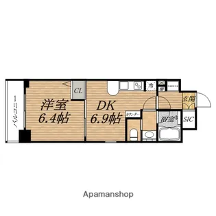 エステムコート心斎橋EASTⅡラヴァンツァ【14階】の間取り