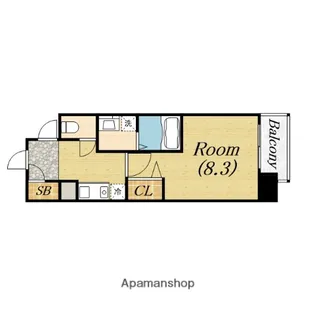 アスリート本町リバーウエスト【3階】の間取り