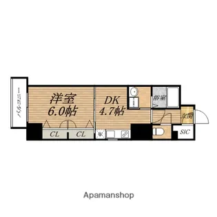 エステムコート心斎橋EASTⅢエクシード【4階】の間取り