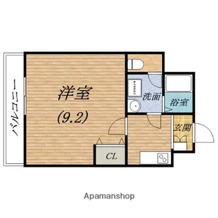 エバーグリーン龍造寺町【2階】の間取り