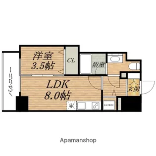 1LDKの間取り画像