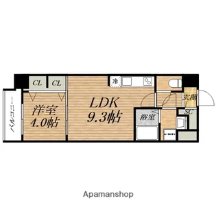 スプランディッド淀屋橋DUE【10階】の間取り