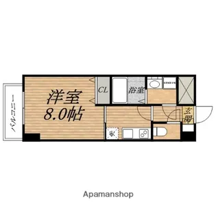 ノーブルコート堺筋本町【9階】の間取り