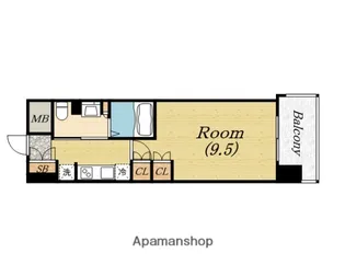 コンフォリア阿波座【7階】の間取り