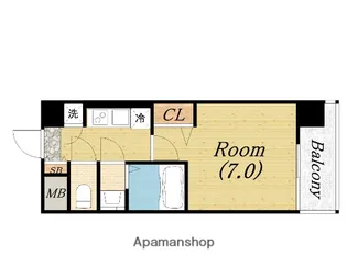 レジュールアッシュウエストレジス【8階】の間取り