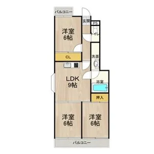 シャトー・レイクルイーズ【9階】の間取り