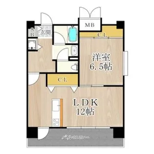 1LDKの間取り画像