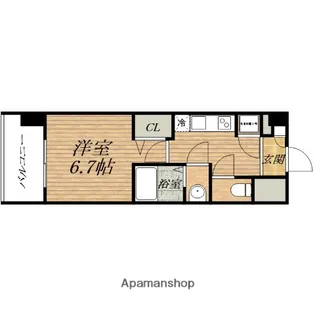 レジュールアッシュ中之島サウス【8階】の間取り