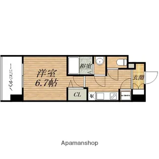 レジュールアッシュ中之島SOUTH【9階】の間取り