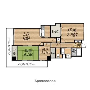 フォレステージュ谷町【4階】の間取り