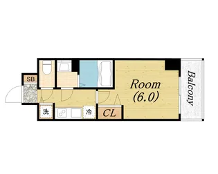 プレサンス江戸堀【6階】の間取り