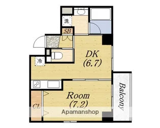 1DKの間取り画像