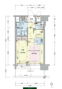プレサンス難波元町【15階】の間取り