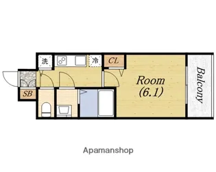 プレサンス京町堀ノース【9階】の間取り